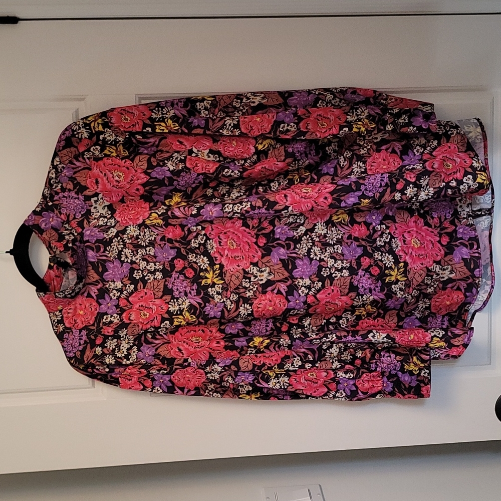 Zara floral print long top Size M
